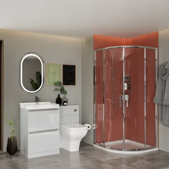 Ashford 600 Grey Basin Unit BTW Toilet Quad Shower