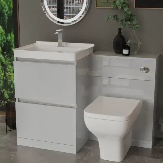 Ashford 600 Grey Basin Unit BTW Toilet Quad Shower Ashford 600 Grey Basin Unit BTW Toilet Quad Shower