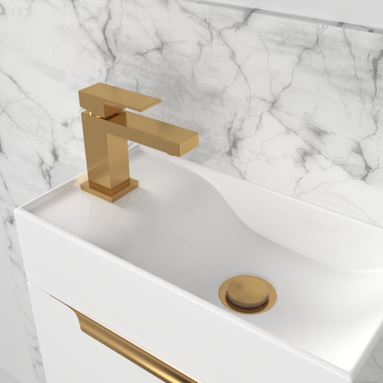 BC Gold Mini Basin Tap with Waste, Single Lever Extra Product Image For Bc Mini Gold Tap 1