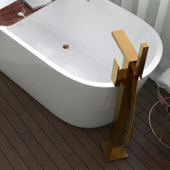 BC Gold Floorstanding Shower Bath Tap