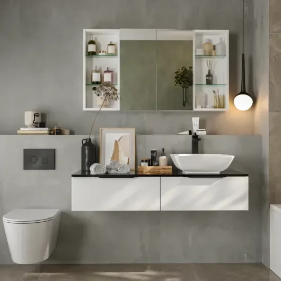 Product Image for Jivana Straight Bath Suite: White Vanity, Toilet, Standard Bath 4