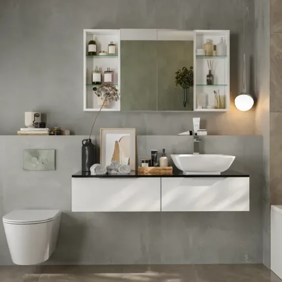 Jivana Suite Straight Bath 1200 White Basin Unit Wall Hung Toilet