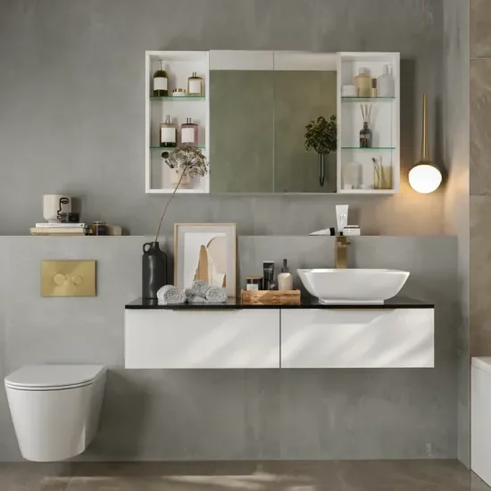 Product Image for Jivana Straight Bath Suite: White Vanity, Toilet, Standard Bath 6