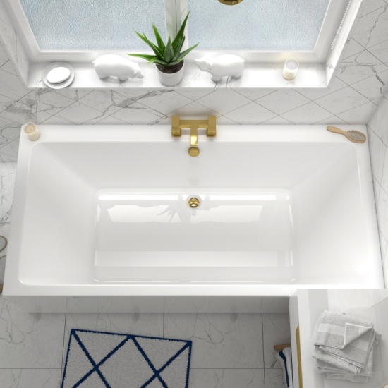 Jivana Straight Bath Suite: White Vanity, Toilet, Standard Bath Jivana Suite Straight Bath 1200 White Basin Unit Wall Hung Toilet