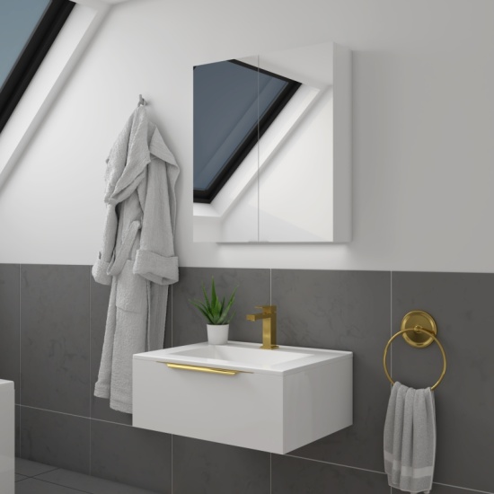 Jivana Straight Bath Suite with 600 White Vanity & Toilet Jivana Suite Straight Bath 600 White Sink Unit Back To Wall Toilet