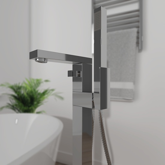 Slade Floorstanding Chrome Shower Bath Tap