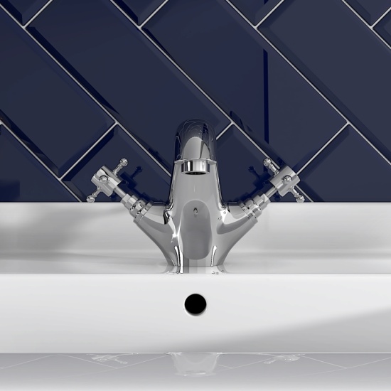 Chester Traditional Basin Mixer Tap with Waste, Crosshead Handles Chester Traditional Mono Basin Mixer Tap Crosshead