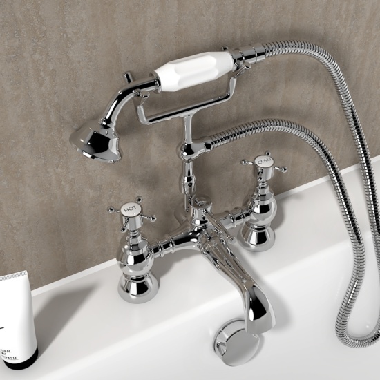 Chester Traditional Shower Bath Mixer Tap Crosshead