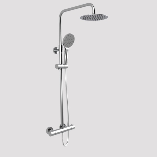 Pemberton Grey Shower Bath Suite with Combination Vanity Unit and WC Petteril Round Shower Kit