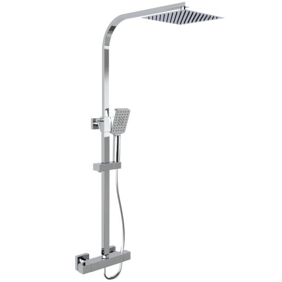 Pemberton Grey Shower Bath Suite with Combination Vanity Unit and WC Twiss Square Shower Kit