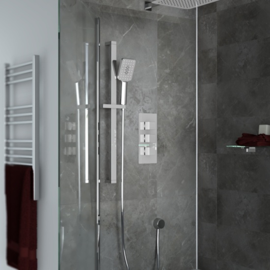Product Image for Ribble Square Slide Rail Kit with Hand Shower