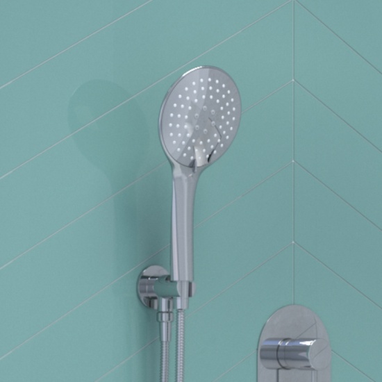 Tweed Round Modern Wall Shower Handset with Hose