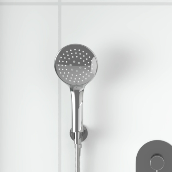 Tweed Round Modern Wall Shower Handset with Hose