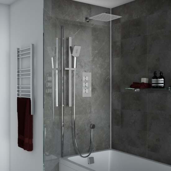 Ribble Square Chrome Shower Head Wall