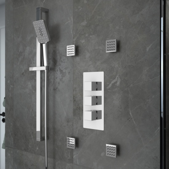 Ribble 3 Outlet Wall Shower Set Head Handset Bath Filler Ribble 3 Outlet Wall Shower Set Head Handset Bath Filler
