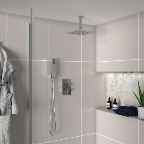 Ribble Square Chrome Shower Head Ceiling
