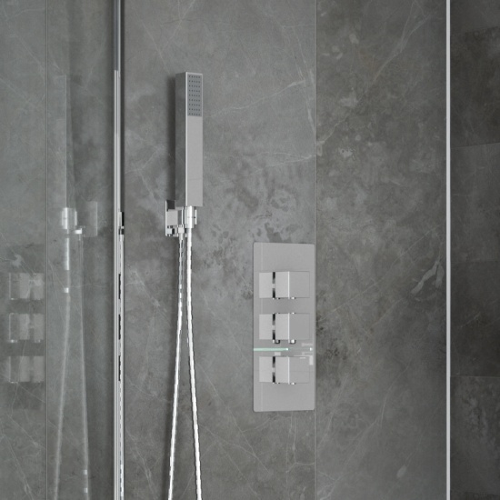 Ribble 2 Outlet Shower Set with Fixed Head, Wall Arm, Handset & Bracket Product Image for Ribble 2 Outlet Shower Set with Fixed Head, Wall Arm, Handset & Bracket