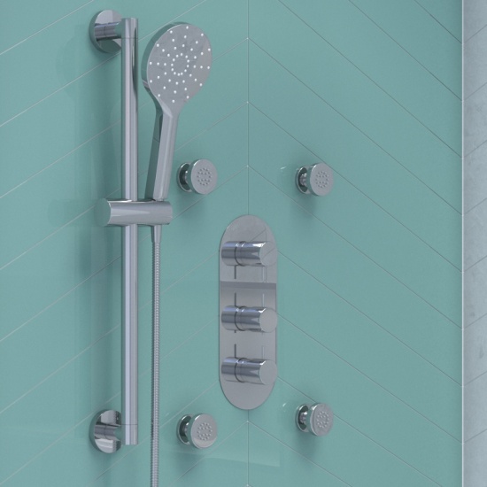 Tweed 3 Outlet Wall Shower Set Head Handset Bath Filler
