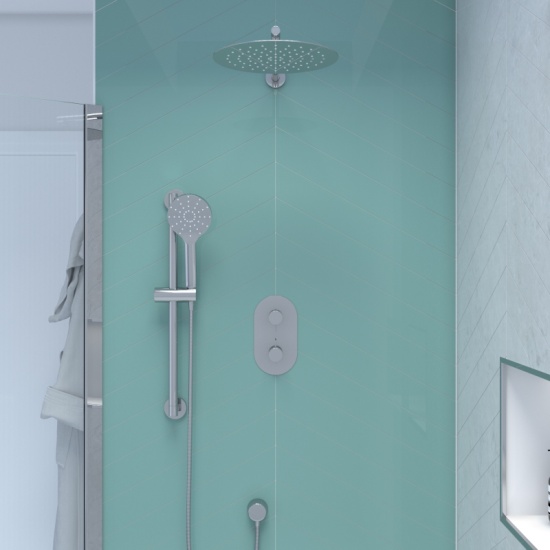 Tweed 2 Outlet Wall Shower Set Head Handset Slider