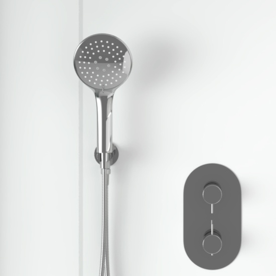Tweed 2 Outlet Ceiling Shower Set Head Handset Bracket