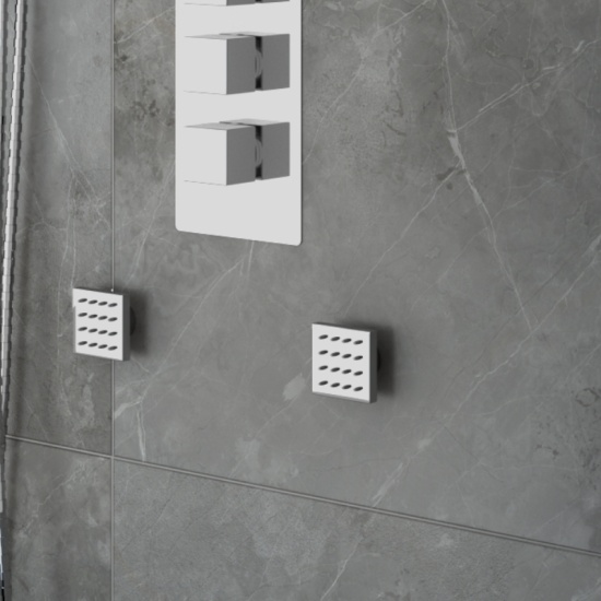 Ribble 3 Outlet Wall Shower Set Head Handset Bracket Bath Filler