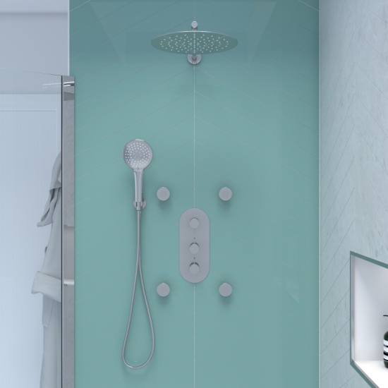 Tweed 3 Way Wall Shower Set Head Handset Bracket Bath Filler