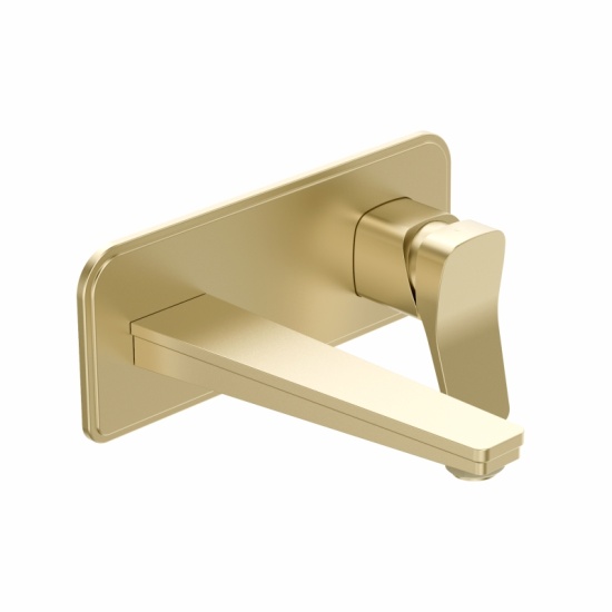 JTP Hix Brushed Gold Wall Mounted Basin Mixer Tap