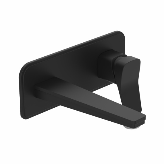 JTP Hix Matt Black Wall Mounted Basin Mixer Tap