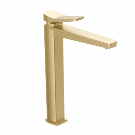 JTP Hix Brushed Gold Tall Basin Mixer Tap