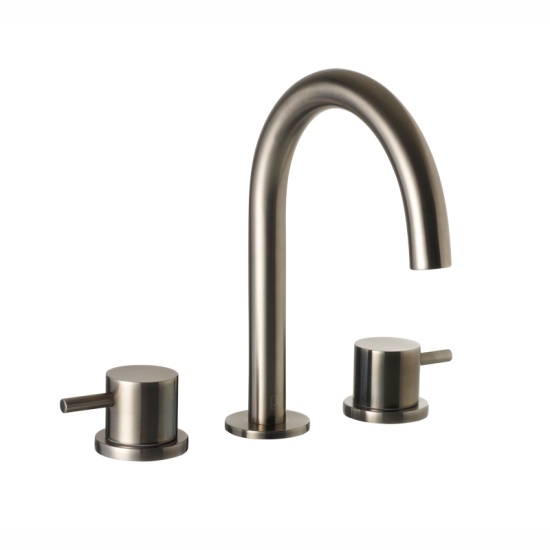 JTP Vos Brushed Black 3 Hole Basin Mixer Tap