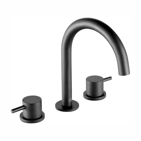 Matt Black 3 Hole Basin Mixer Tap