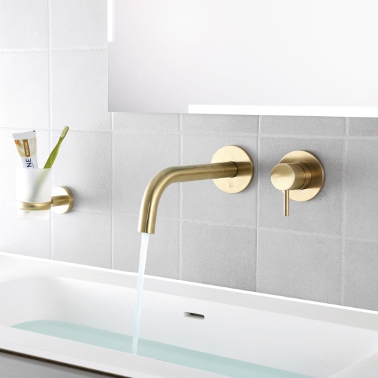 JTP Vos Brushed Gold Spout for Bath or Basin 250mm