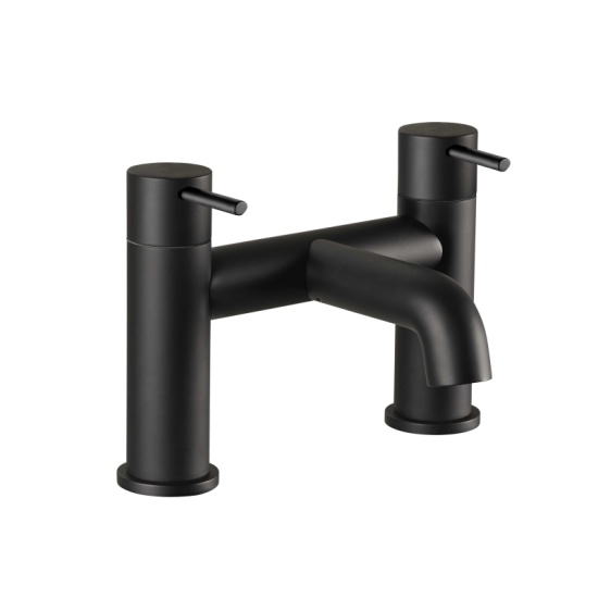 JTP Vos Matt Black Deck Mounted Bath Filler