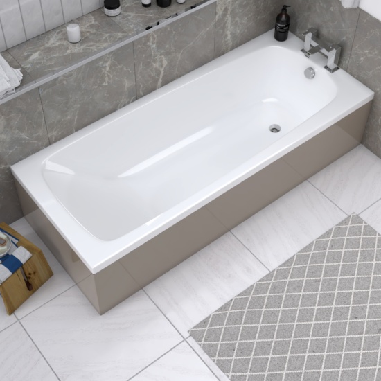Gold Acrylic MDF Straight Bath Panel Angled Top View of Luxury MDF Acrylic Bath Panel All Sizes