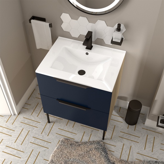 Alani 600 Navy Blue Vanity Unit Alani 600 Navy Blue Vanity Unit