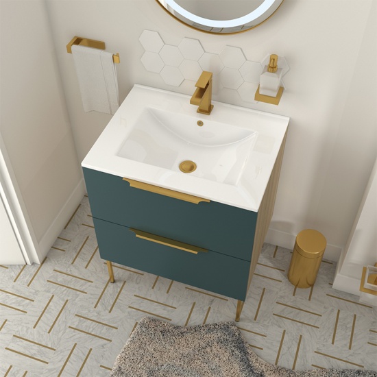 Alani 600 Petrol Blue Sink Cabinet