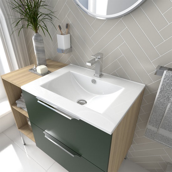 Alani 900 Green Sink Cabinet and Storage