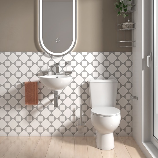 Tesla Cloakroom Small Suite with Wall Hung Basin and Close Coupled Toilet Tesla Cloakroom Small Suite with Wall Hung Basin and Close Coupled Toilet