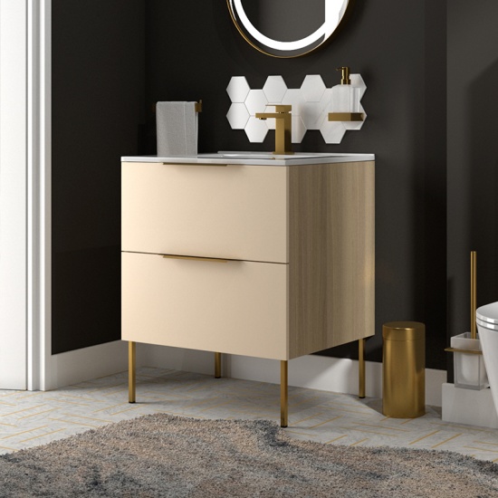 Alani 600 Cloakroom Suite Sand Pink Alani 600 Cloakroom Suite Sand Pink