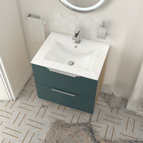 Alani 600 Cloakroom Suite Petrol Blue Alani 600 Cloakroom Suite Petrol Blue