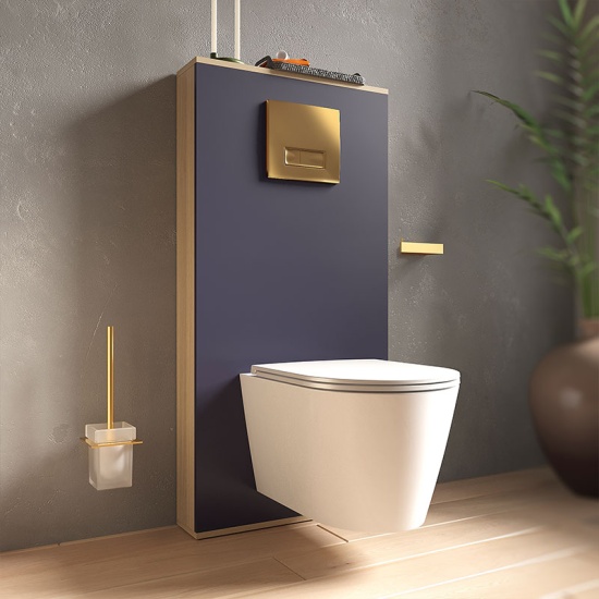 Alani Navy Blue WC Toilet Unit: Optional Cistern, Frame & Toilet Pan Image for Alani Navy Blue WC Toilet Unit Optional Cistern Frame & Toilet Pan