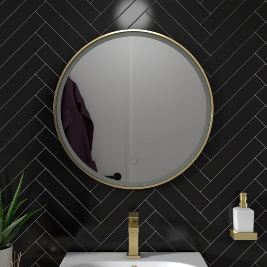 BC Round Gold LED Antifog Mirror BC Round Gold LED Antifog Mirror