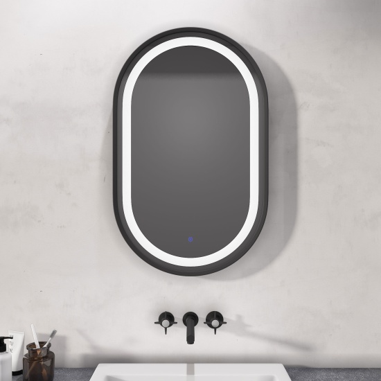 BC Oval Black Demister Mirror