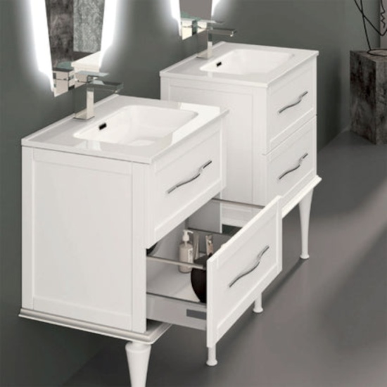 Baden Haus Tiffany Vanity Unit Petrol Blue Black White