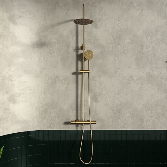 Petteril Gold Round Shower Rail Kit