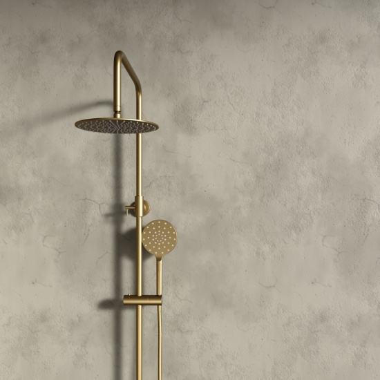 Petteril Gold Round Shower Rail Kit Petteril Gold Round Shower Rail Kit