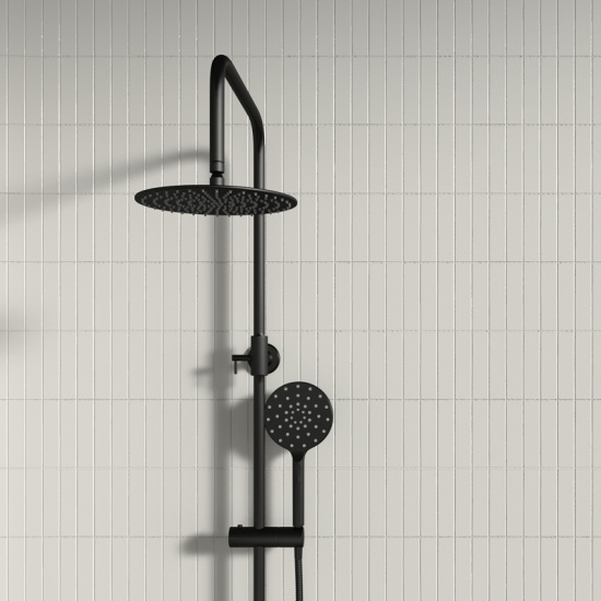 Petteril Black Round Shower Rail Kit Petteril Black Round Shower Rail Kit