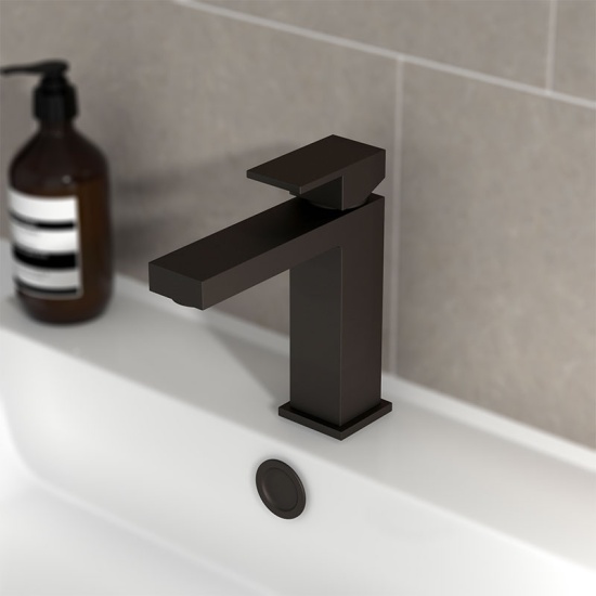 Glade Black Basin Tap with Waste