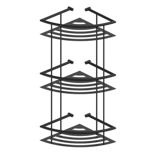 Matki Illusion, Quintesse Shower Enclosure: 3 Sided with Raised Tray (Various Sizes) Triple Shower Basket in Black