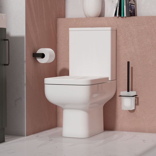 Celeste Linear Cloakroom Suite: 325 Green Vanity Unit and Close Coupled Toilet Celeste Linear 325 Green Small Suite